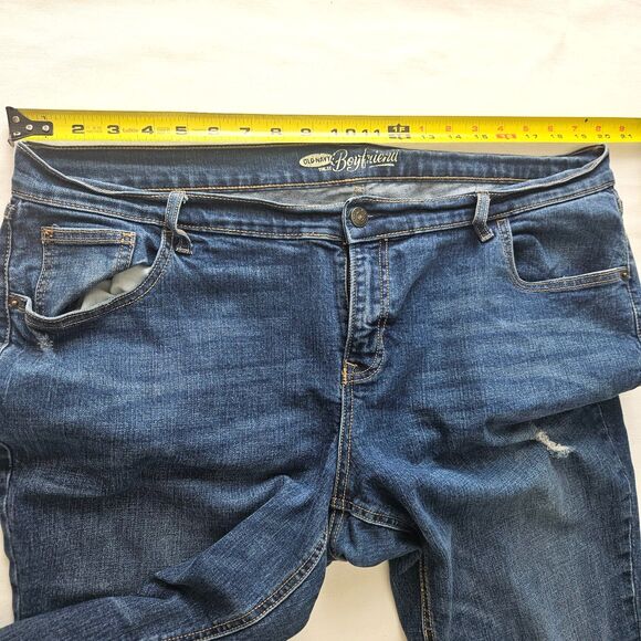 OLD NAVY Boyfriend Jeans Women 16R Distressed Denim Tapered Plus Size - Picture 6 of 13